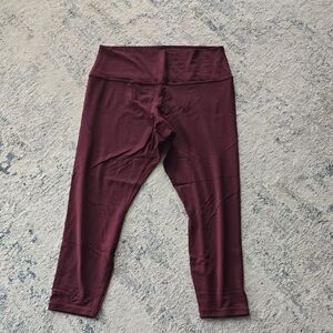 Athleta Womens Transcend 7/8 Tight Burgundy Leggings